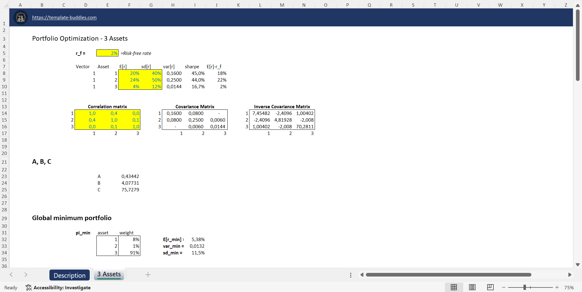Portfolio Optimization - 3 Assets