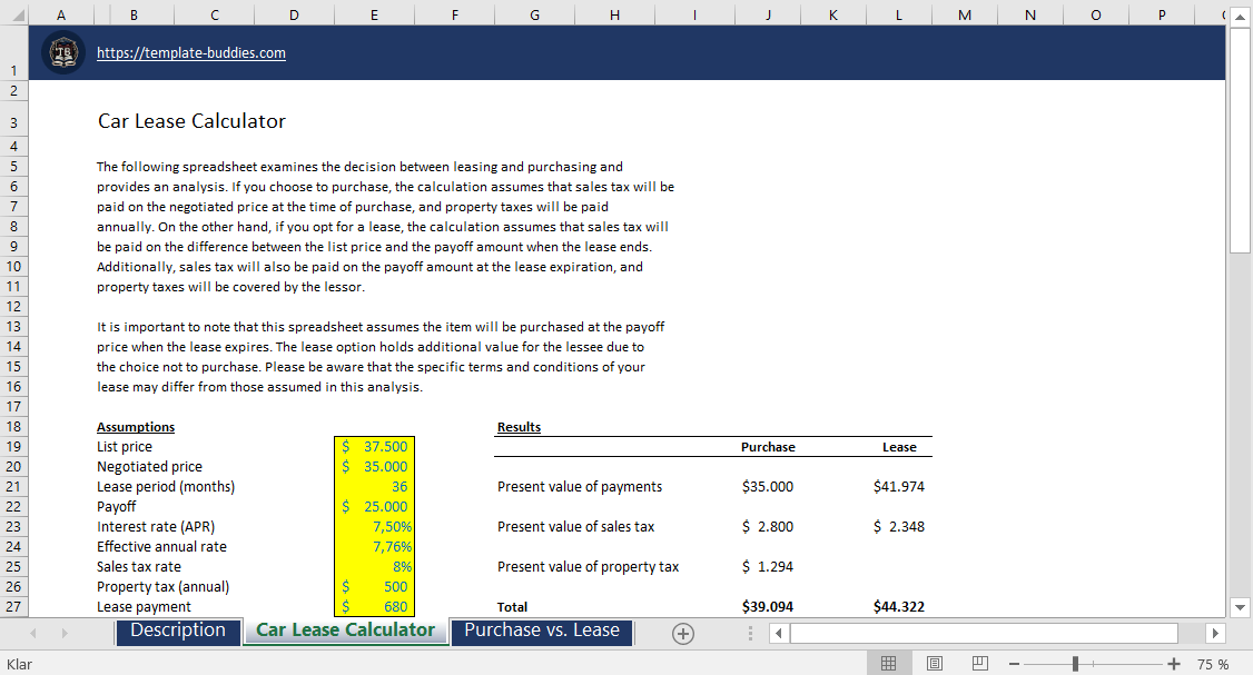 Car Lease Calculator