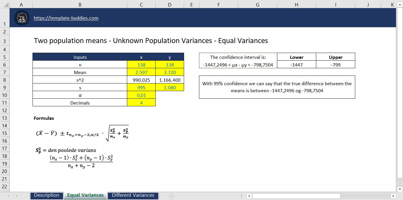 Confidence Interval Two Population Means Unknown Population