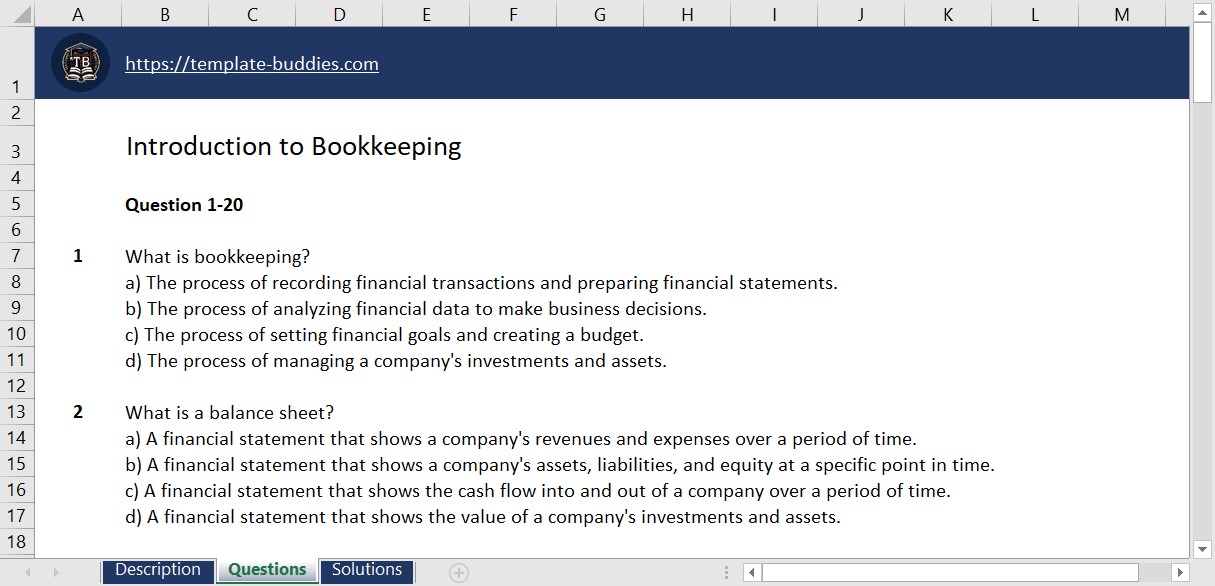 Introduction to Bookkeeping Multiple-Choice – Template Buddies