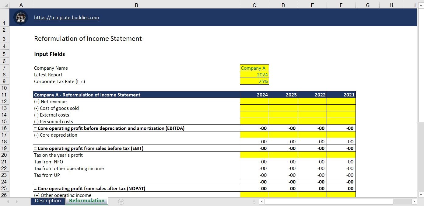 Reformulation of Income Statement